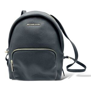 Michael Kors Erin‎ Medium Leather Backpack Black Pebbled Leather